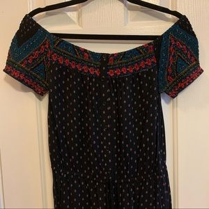 Boho off the shoulder cropped pantsuit jumpsuit